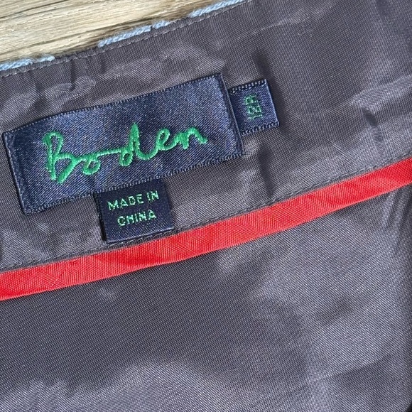 Boden Blue Floral Mini Skirt Size 12R | Coastal Preppy Wool Blend Classic - Picture 6 of 9